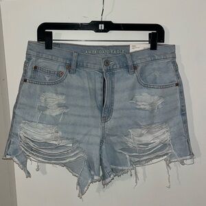 American Eagle Outfitters Distressed Light Blue Denim Shorts